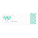 Pretty Cyan And Blue Dragonfly Gift Tags