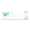Pretty Cyan And Blue Dragonfly Gift Tags