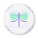 Pretty Cyan And Blue Dragonfly Magnet