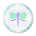 Pretty Cyan And Blue Dragonfly Magnet