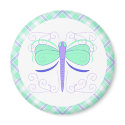 Pretty Cyan And Blue Dragonfly Magnet
