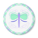 Pretty Cyan And Blue Dragonfly Magnet