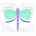 Pretty Cyan And Blue Dragonfly Ornament
