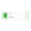Pretty Cyan And Green Butterfly Gift Tags