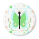 Pretty Cyan And Green Butterfly Magnet