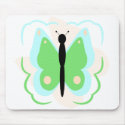 Pretty Cyan And Green Butterfly Mousepad