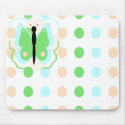 Pretty Cyan And Green Butterfly Mousepad