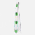 Pretty Cyan And Green Butterfly Neck Tie