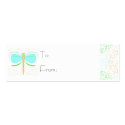 Pretty Cyan And Green Dragonfly Gift Tags