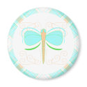 Pretty Cyan And Green Dragonfly Magnet