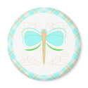 Pretty Cyan And Green Dragonfly Magnet
