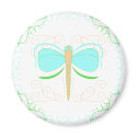 Pretty Cyan And Green Dragonfly Magnet