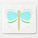 Pretty Cyan And Green Dragonfly Mousepad