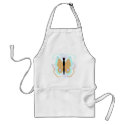 Pretty Cyan And Orange Butterfly Apron