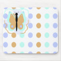 Pretty Cyan And Orange Butterfly Mousepad