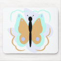 Pretty Cyan And Orange Butterfly Mousepad
