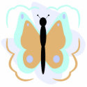 Pretty Cyan And Orange Butterfly Ornament