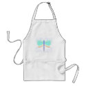 Pretty Cyan And Orange Dragonfly Apron