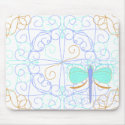 Pretty Cyan And Orange Dragonfly Mousepad