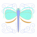 Pretty Cyan And Orange Dragonfly Ornament