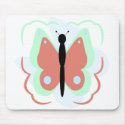 Pretty Cyan And Pink Butterfly Mousepad