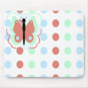 Pretty Cyan And Pink Butterfly Mousepad
