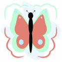 Pretty Cyan And Pink Butterfly Ornament