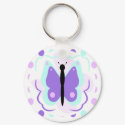 Pretty Cyan And Purple Butterfly Keychain