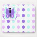 Pretty Cyan And Purple Butterfly Mousepad