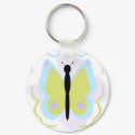 Pretty Cyan And Yellow Butterfly Keychain