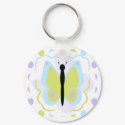 Pretty Cyan And Yellow Butterfly Keychain