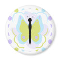 Pretty Cyan And Yellow Butterfly Magnet