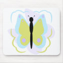 Pretty Cyan And Yellow Butterfly Mousepad