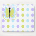 Pretty Cyan And Yellow Butterfly Mousepad