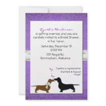 Pretty Dachshunds Bridal Shower Invitation