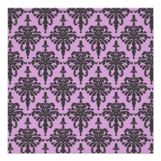 Pretty Damask Monogram Bridal Shower Invitation