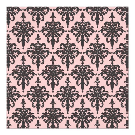 Pretty Damask Monogram Bridal Shower Invitation