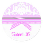 Pretty damask party envelope sticker