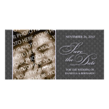 Pretty Damask Save The Date Photo Card