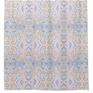 Pretty Decorative Pattern Pink And Blue Shower Curtain