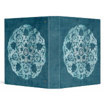 Pretty Distressed Teal Floral Decorative Binder