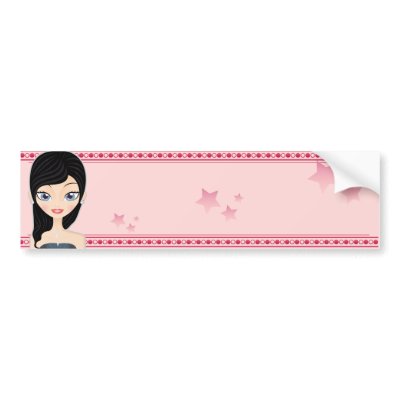 Pretty doll bumper stickers by Melisende