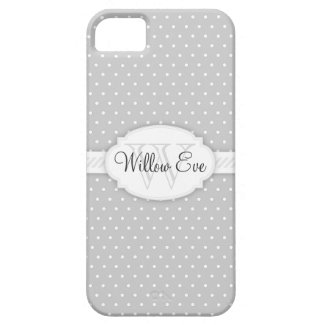 Pretty Dots (Grey) Custom Monogram Case iPhone 5 Cover