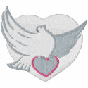 Pretty Dove and Heart Pocket embroidered shirts