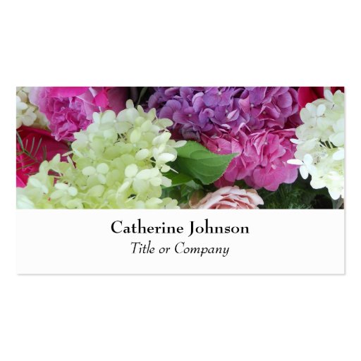 Pretty Elegant Flowers Florist  Professional Whtie Business Card Template