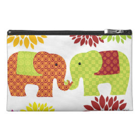 Pretty Elephants in Love Holding Trunks Flowers Travel Accessories Bags