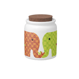 Pretty Elephants in Love Holding Trunks Flowers Candy Dishes