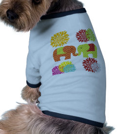 Pretty Elephants in Love Holding Trunks Flowers Pet Clothes