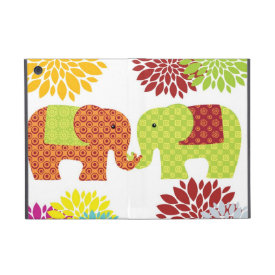 Pretty Elephants in Love Holding Trunks Flowers Cover For iPad Mini