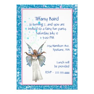 Pretty Fairy Birthday Party Invitation